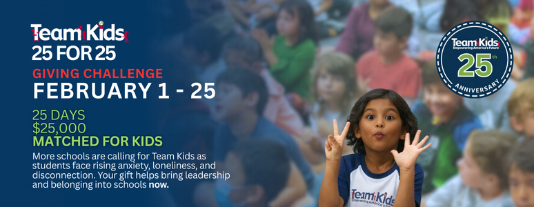 Team Kids 25 for 25 Giving Challenge
